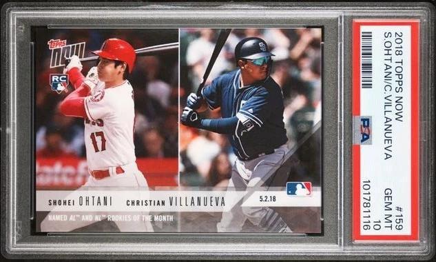 Shohei Ohtani 16 Villanueva 2018 Topps Now AL NL RCs of Month Los Angeles Angels 159 PSA 10