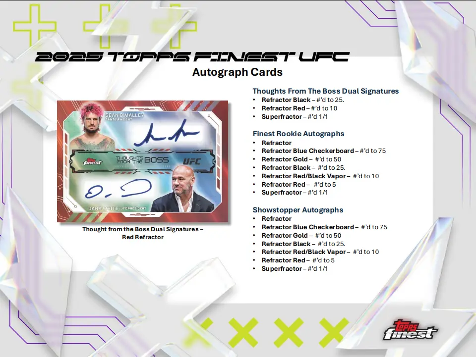 2025 Topps Finest UFC Hobby Box - Image 8