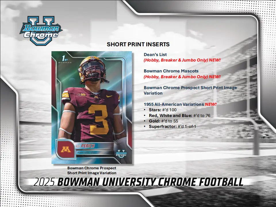 2025 Bowman University Chrome Football Blaster Box - Image 9
