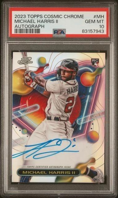 Michael Harris II 2023 Topps Cosmic Chrome RC Auto Atlanta Braves CCA-MH PSA 10