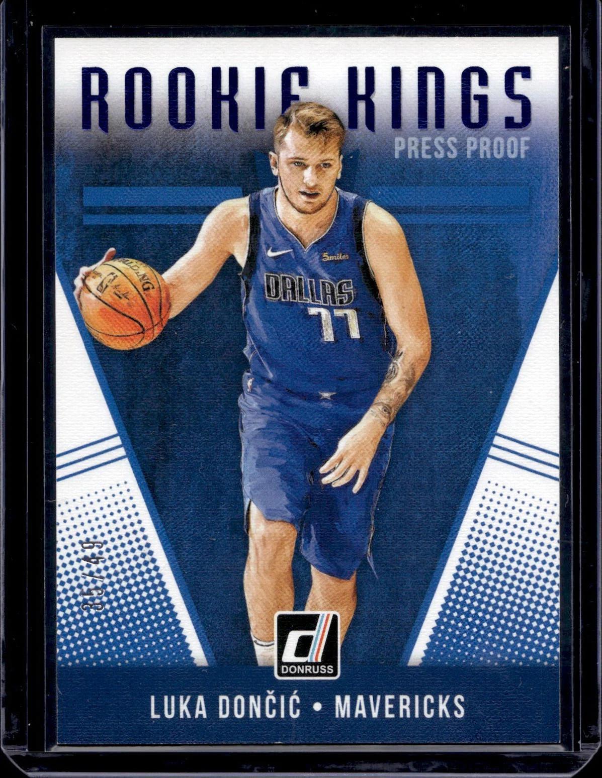 Luka Doncic 2018-19 Donruss Rookie Kings Press Proof Purple /49 Dallas Mavericks 20