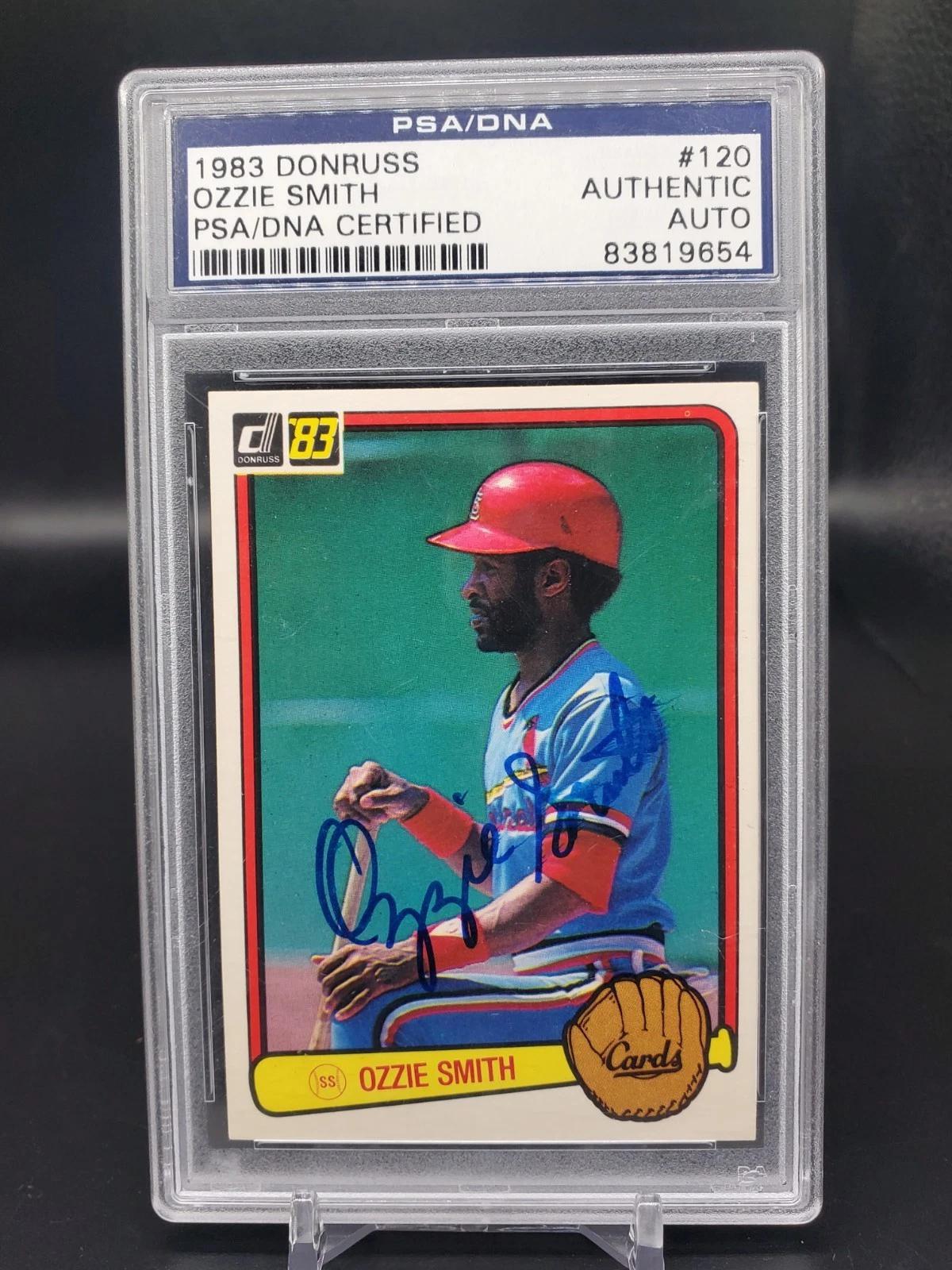 Ozzie Smith Signed 1983 Donruss Card St Louis Cardinals 120 PSA Authentic