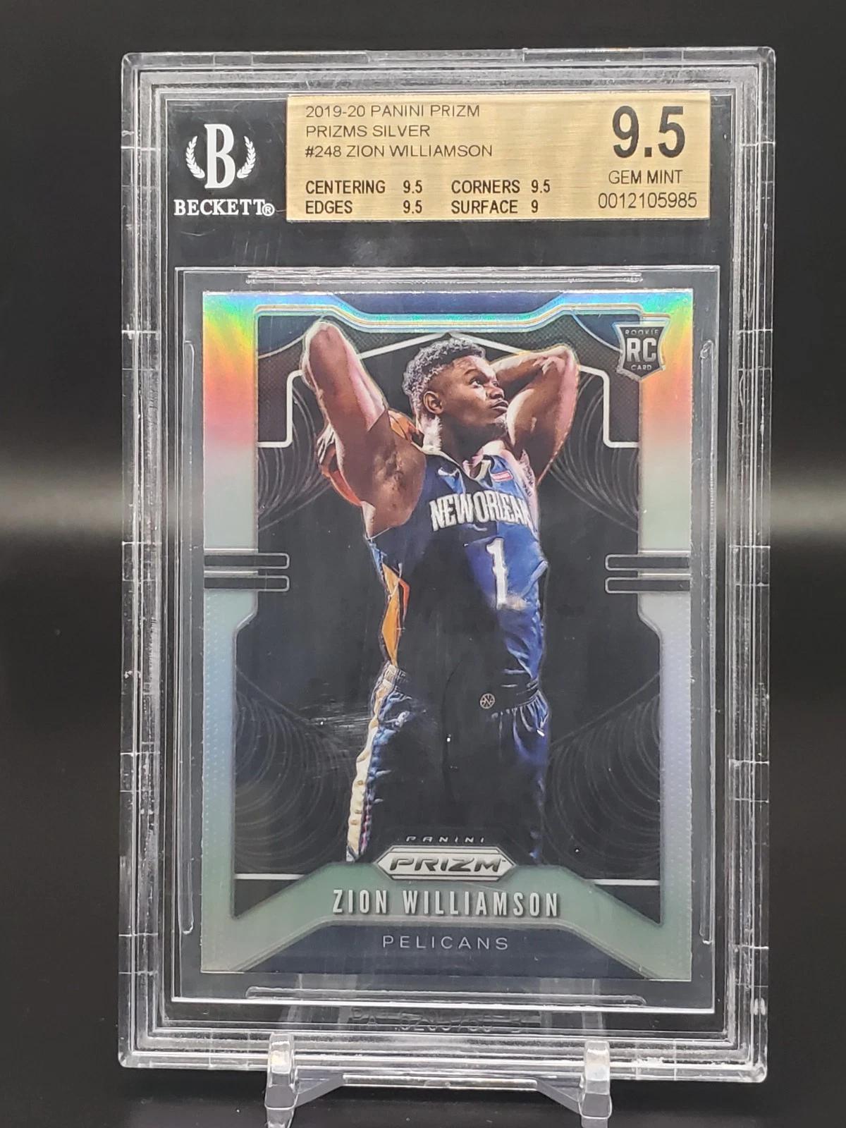 Zion Williamson 2019-20 Panini Prizm RC Silver New Orleans Pelicans 248 BGS 9.5