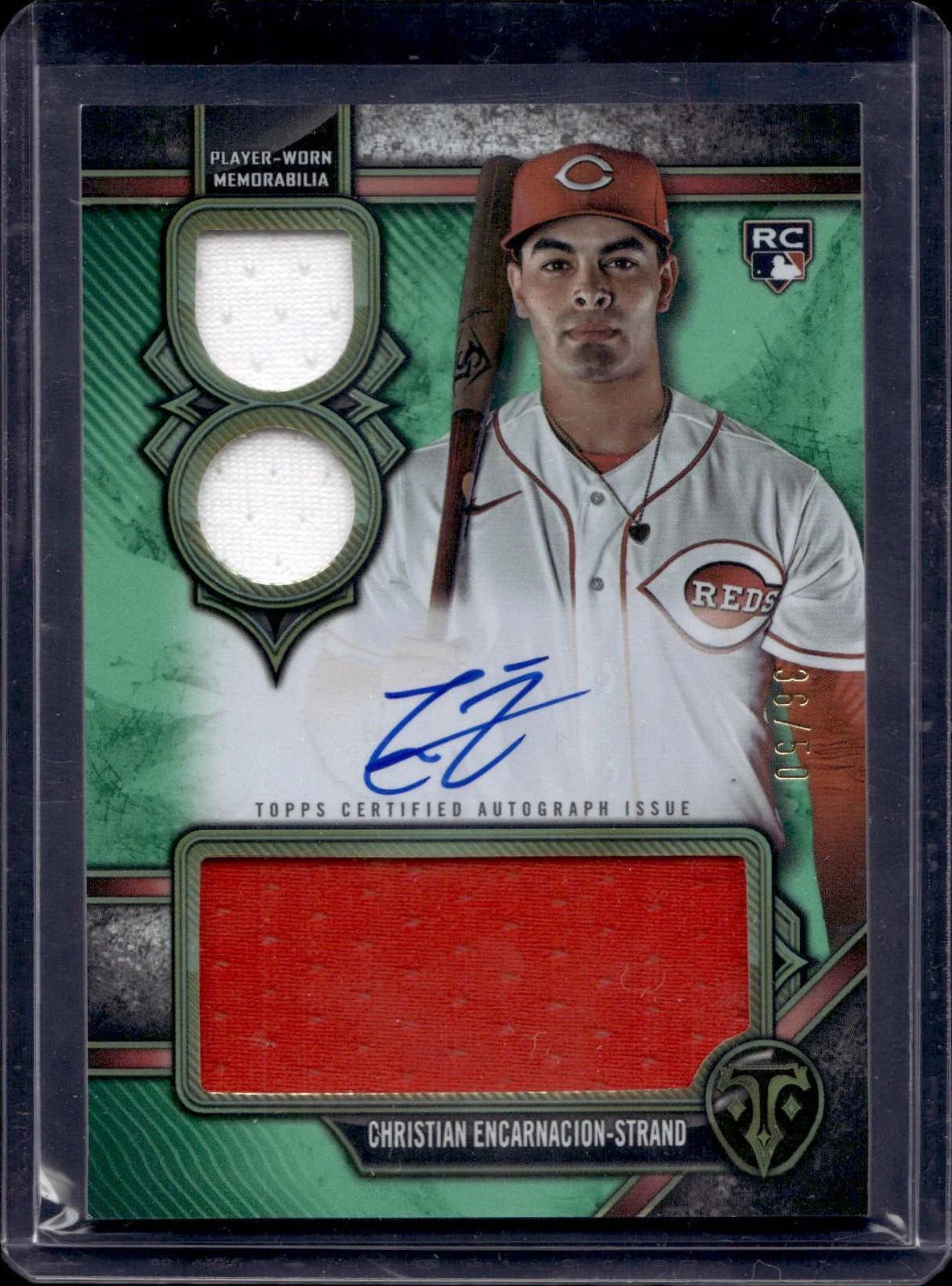 Christian Encarnacion-Strand 2024 Topps Triple Threads RC Auto Relic /50 Cincinnati Reds