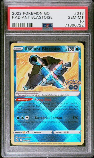 Radiant Blastoise Pokemon Go 018/078 PSA 10