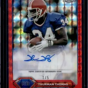 Thurman Thomas 2023 Topps Composite Chrome Red Auto /5 Buffalo Bills TCA-TT