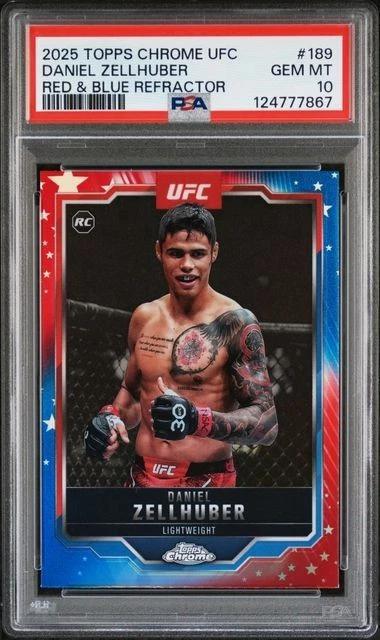Daniel Zellhuber 2025 Topps Chrome UFC Red & Blue Refractor RC 189 PSA 10 Pop 1