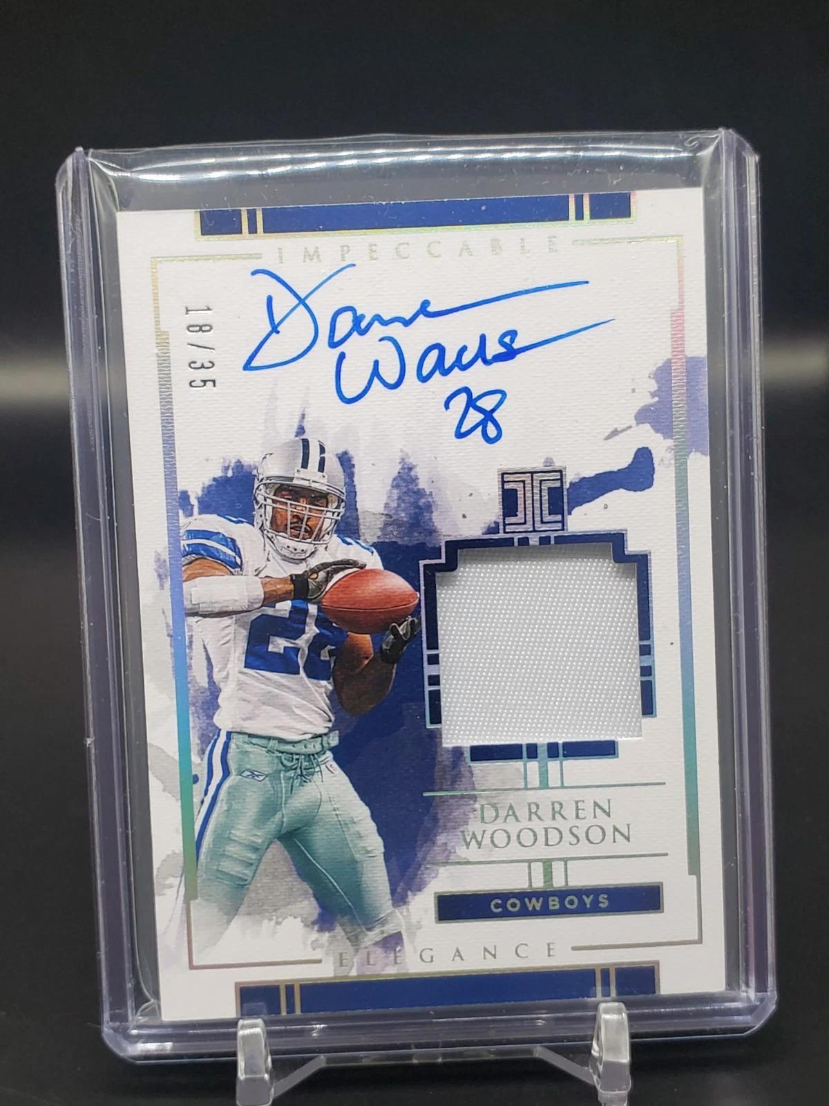 Darren Woodson 2020 Panini Impeccable Relic Auto /35 Dallas Cowboys ERPA-DW