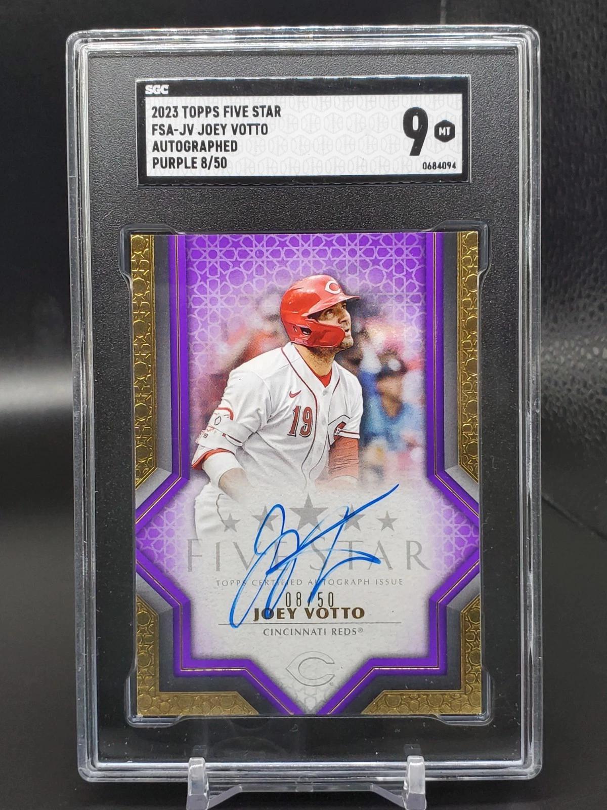 Joey Votto 2023 Topps Five Star Purple Auto /50 Cincinnati Reds FSA-JV SGC 9