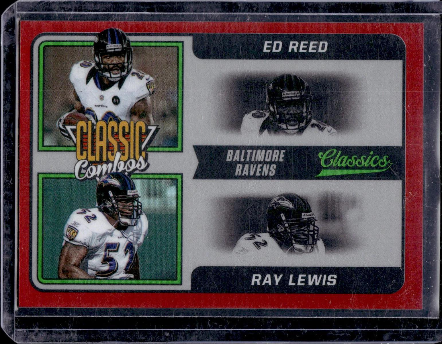 Ed Reed Ray Lewis 2021 Panini Classics Classic Combos Red /50 Baltimore Ravens CC-ER