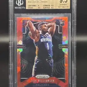 Zion Williamson 2019-20 Panini Prizm RC Red Ice New Orleans Pelicans 248 BGS 9.5