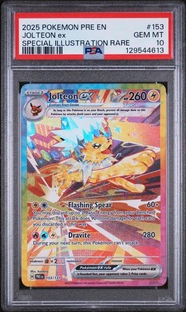 Jolteon ex Pokemon Prismatic Evolutions Special Illustration Rare 153/131 PSA 10