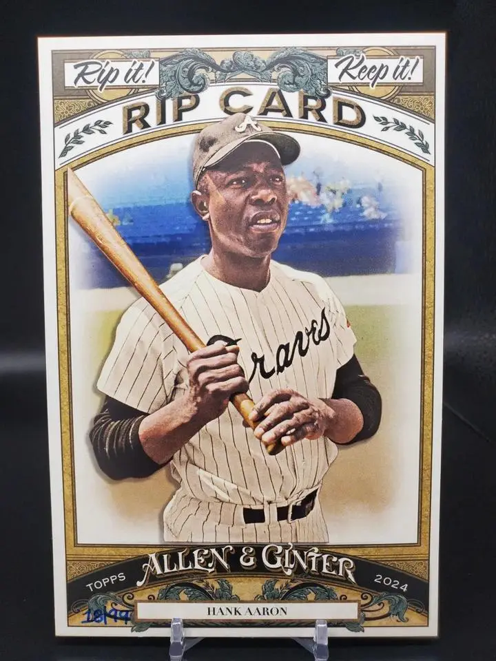 Hank Aaron 2024 Topps Allen & Ginter Triple Rip Card /99 Atlanta Braves