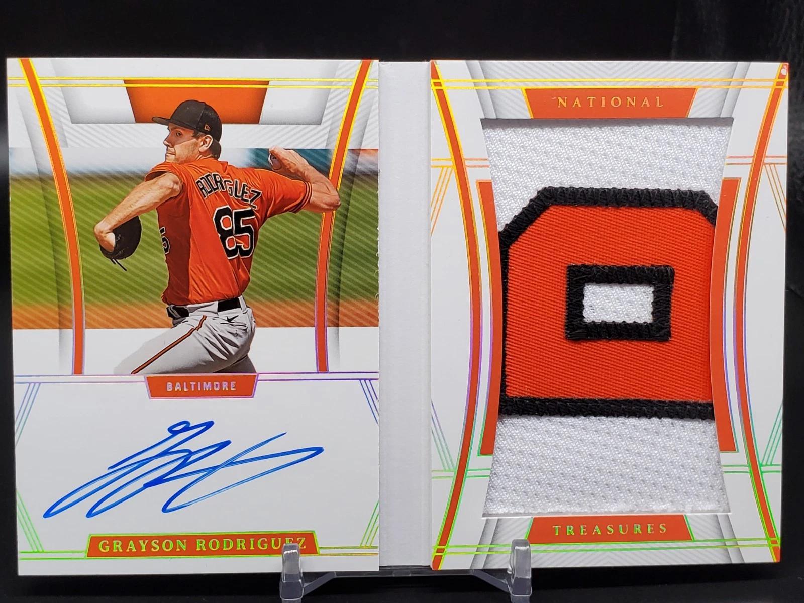 Grayson Rodriguez 2023 National Treasures Booklet Patch Auto /10 Baltimore Orioles PSB-GR