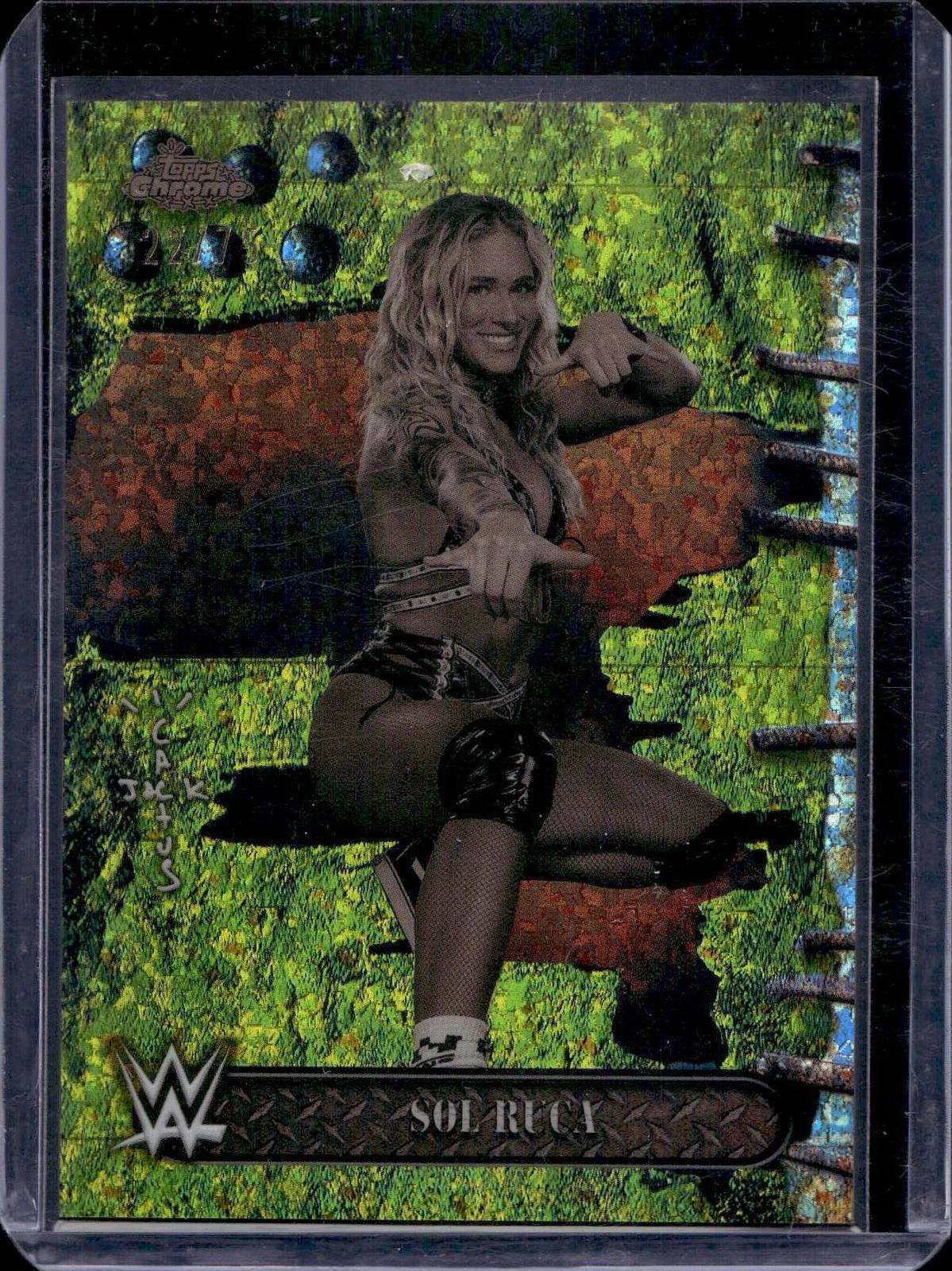 Sol Ruca 2025 Topps Chrome WWE x Cactus Jack Yellow Mini Diamonds /75 93