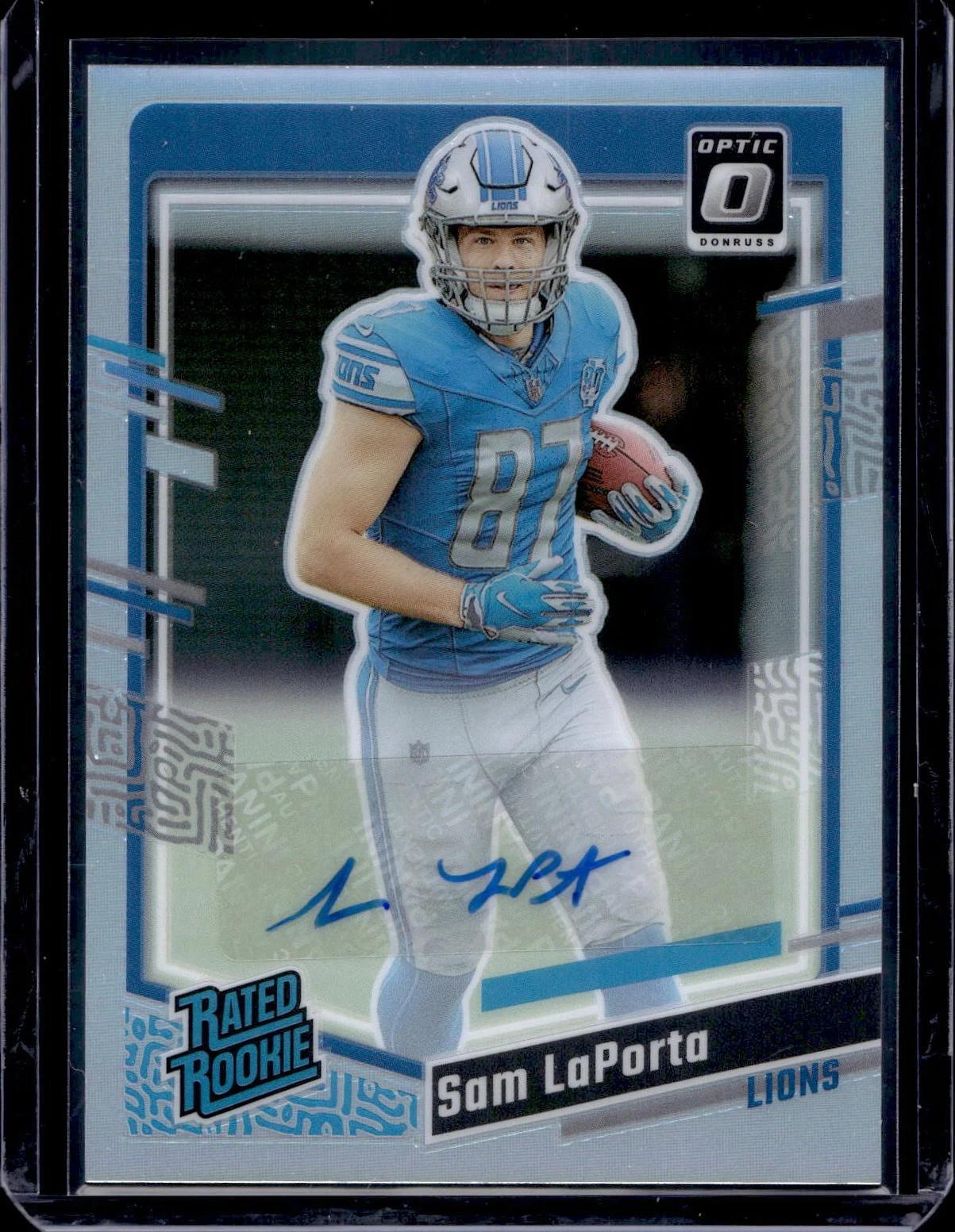Sam LaPorta 2023 Donruss Optic Rated Rookie Preview Auto Detroit Lions 332