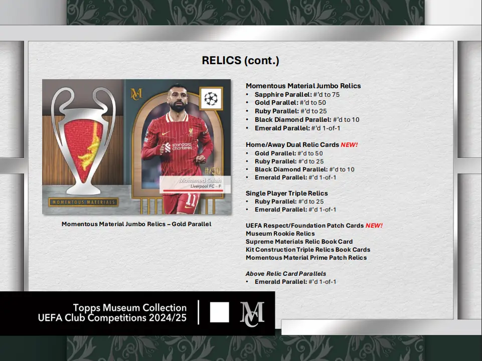 2024-25 Topps UEFA Club Competitions Museum Collection Soccer Hobby Box - Image 12