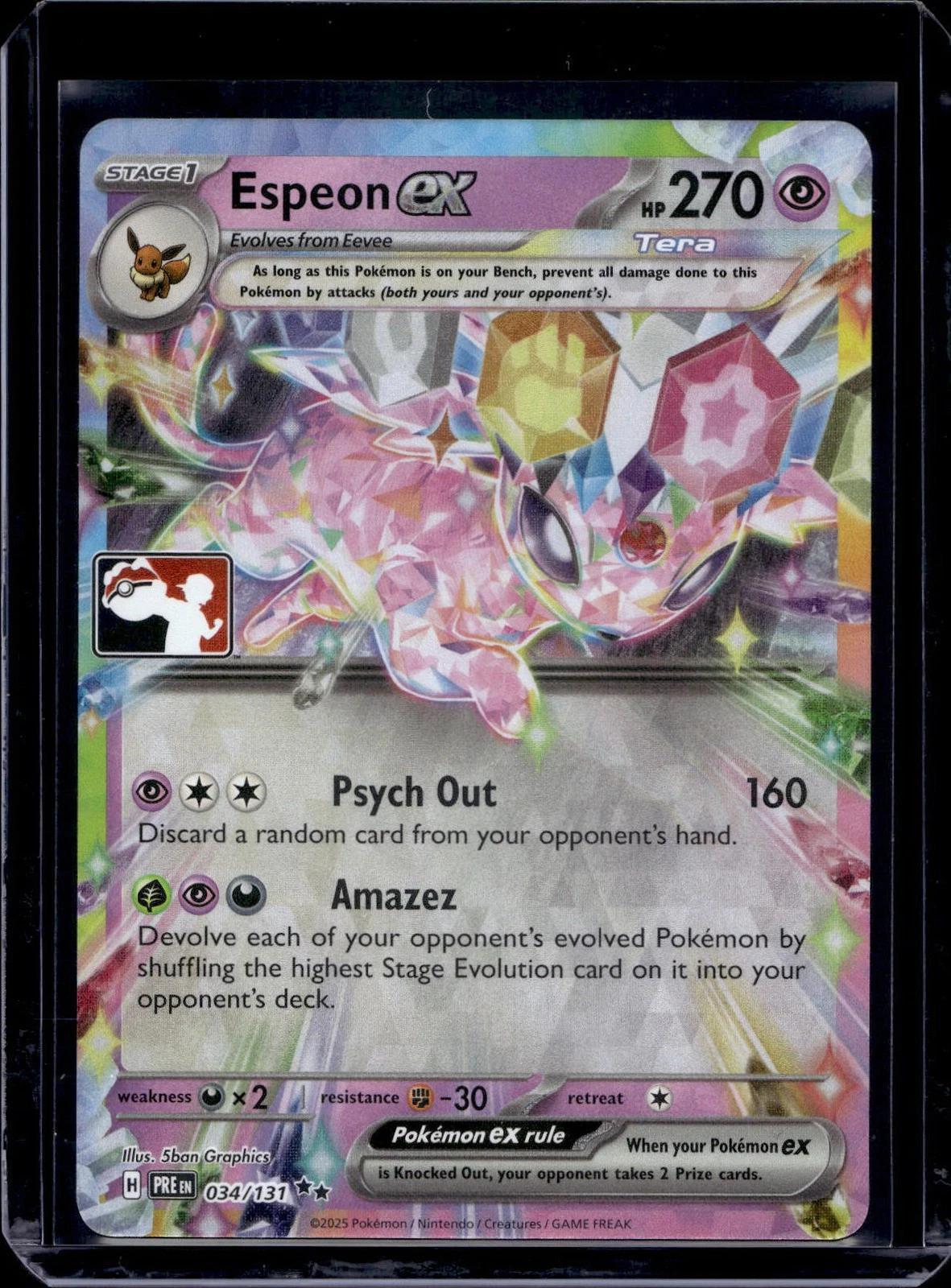 Espeon ex Pokemon Prize Pack Series Cards 034/131