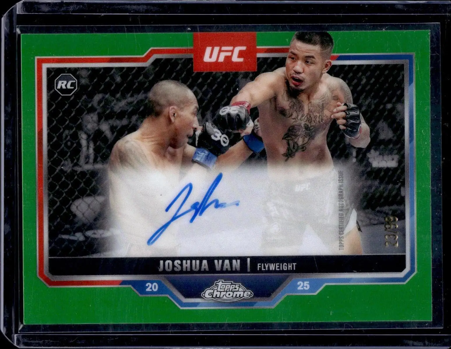 Joshua Van 2025 Topps Chrome UFC Green Refractor Auto /99 RC CRA-JV