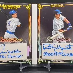 Paul Molitor Robin Yount 2024 Leaf Ultimate Sports 1/1 Dual Inscriptions Auto Milwaukee Brewers