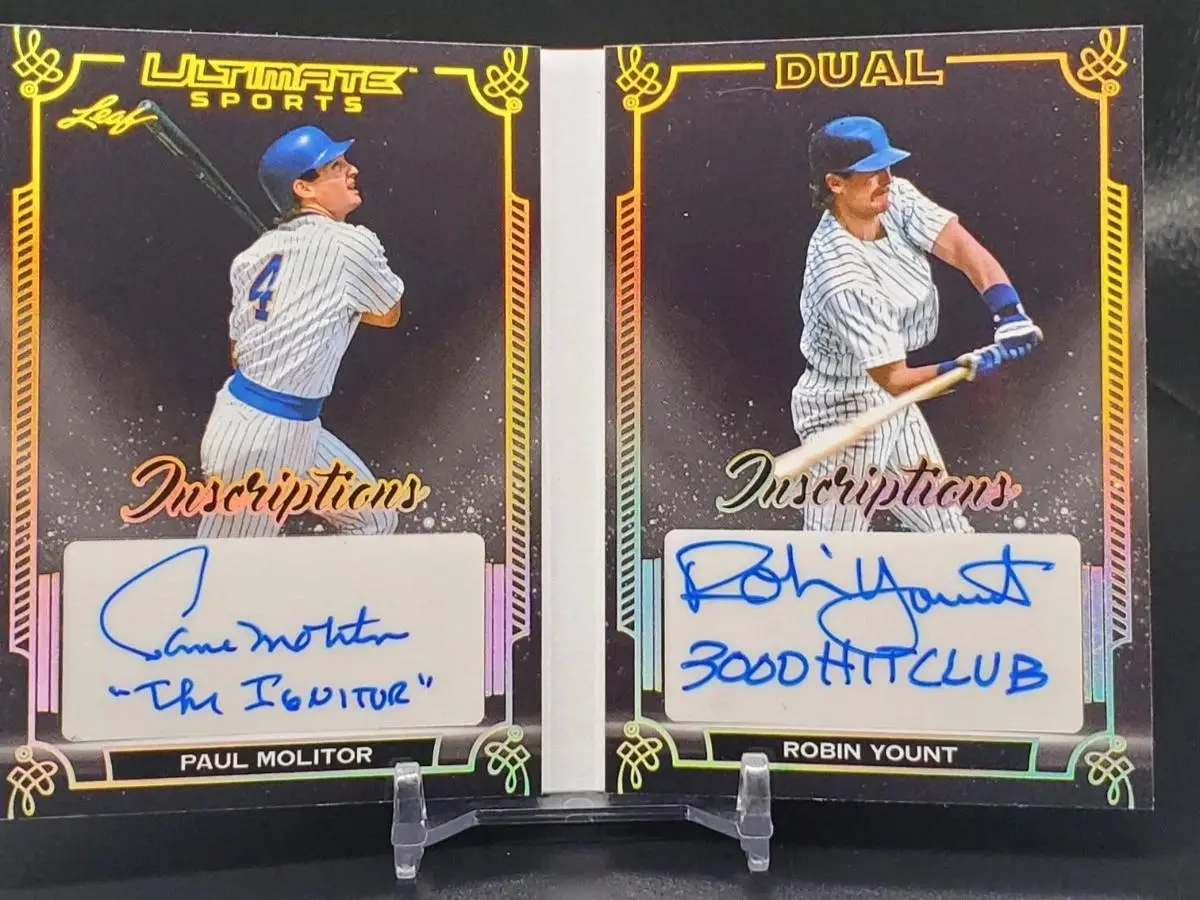 Paul Molitor Robin Yount 2024 Leaf Ultimate Sports 1/1 Dual Inscriptions Auto Milwaukee Brewers