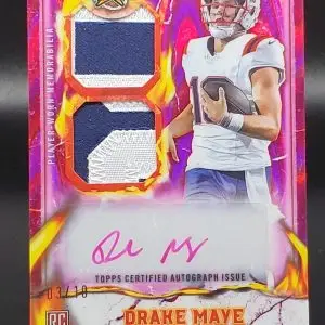 Drake Maye ***2024 Topps Resurgence Pink Patch Auto /10 RC New England Patriots