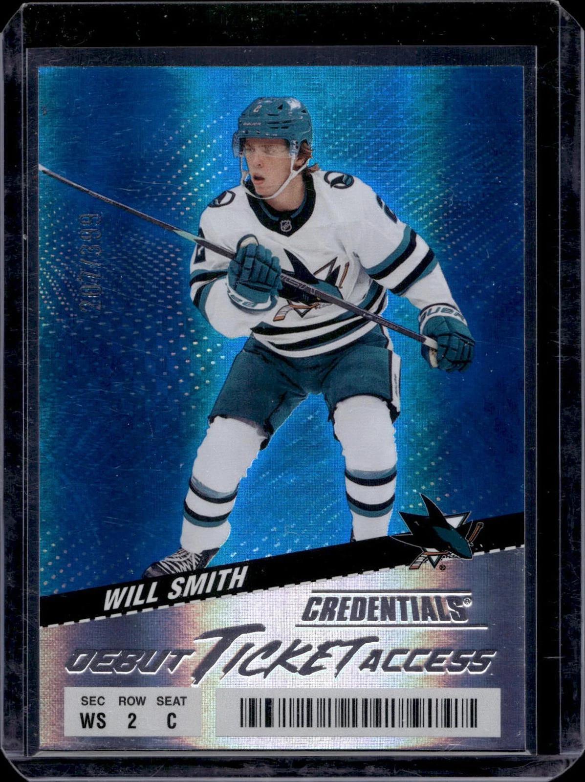 Will Smith 2024-25 Upper Deck Credentials Blue /399 San Jose Sharks 113