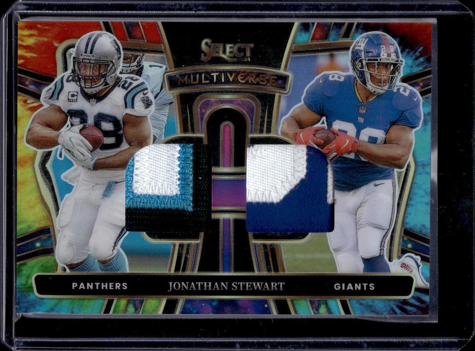 Jonathan Stewart 2024 Panini Select Multiverse Dual Relic Tie-Dye /25 MP-JST