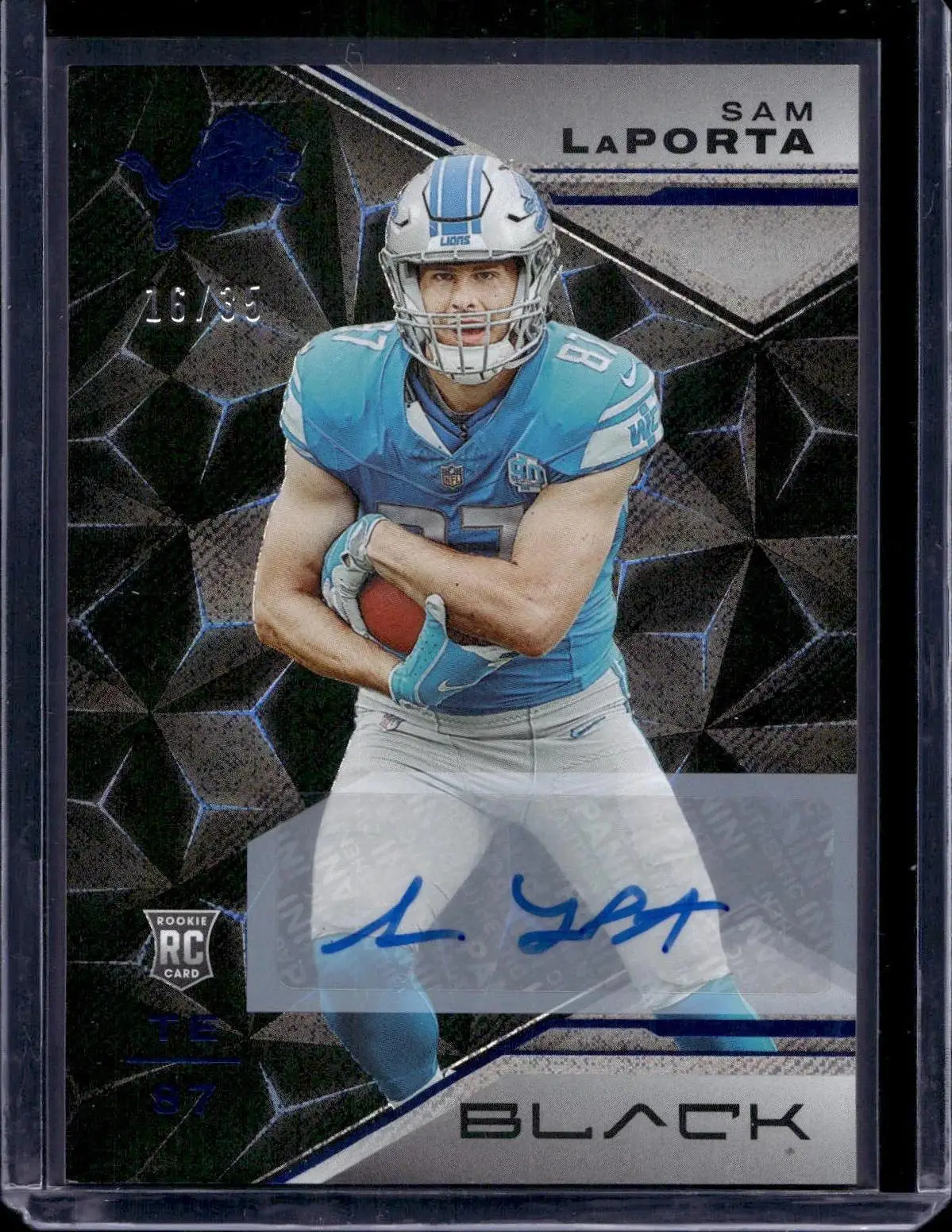 Sam LaPorta 2023 Panini Black Sapphire Auto /35 Rookie Detroit Lions 122