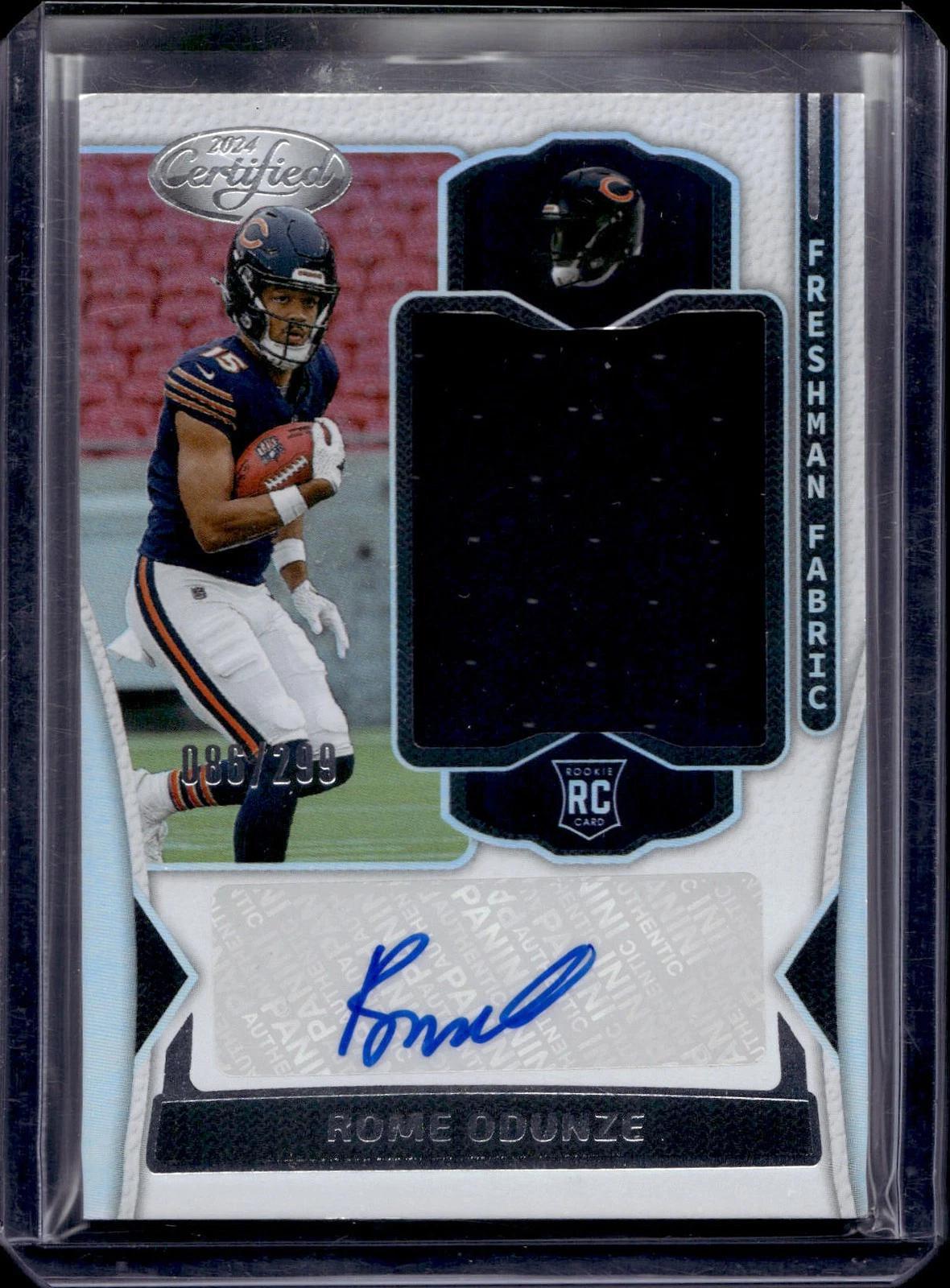 Rome Odunze 2024 Panini Certified RC Auto /299 Chicago Bears FMS-ROE