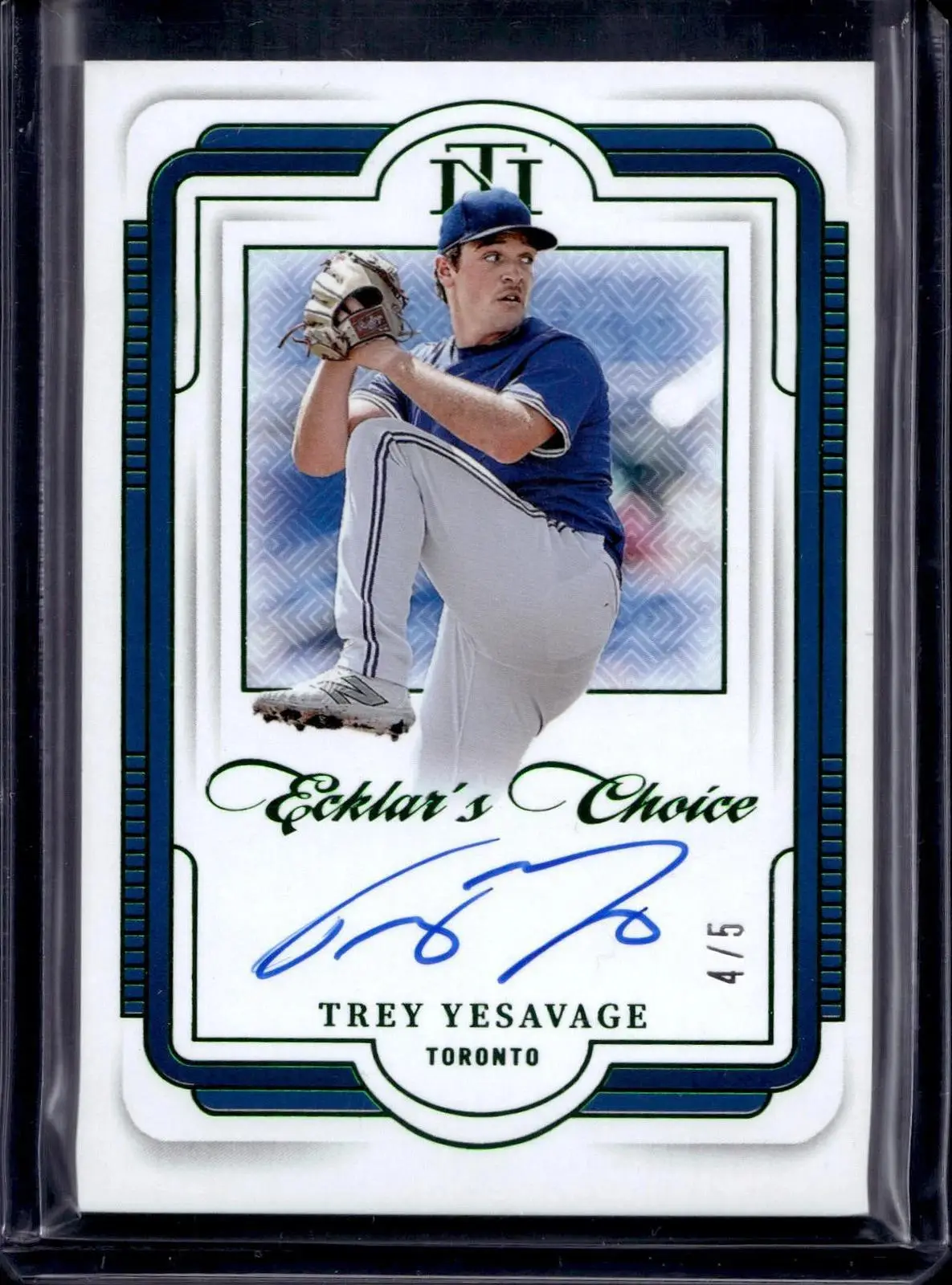 Trey Yesavage 2025 National Treasures Ecklar’s Choice Auto /5 Toronto Blue Jays EC-TYS