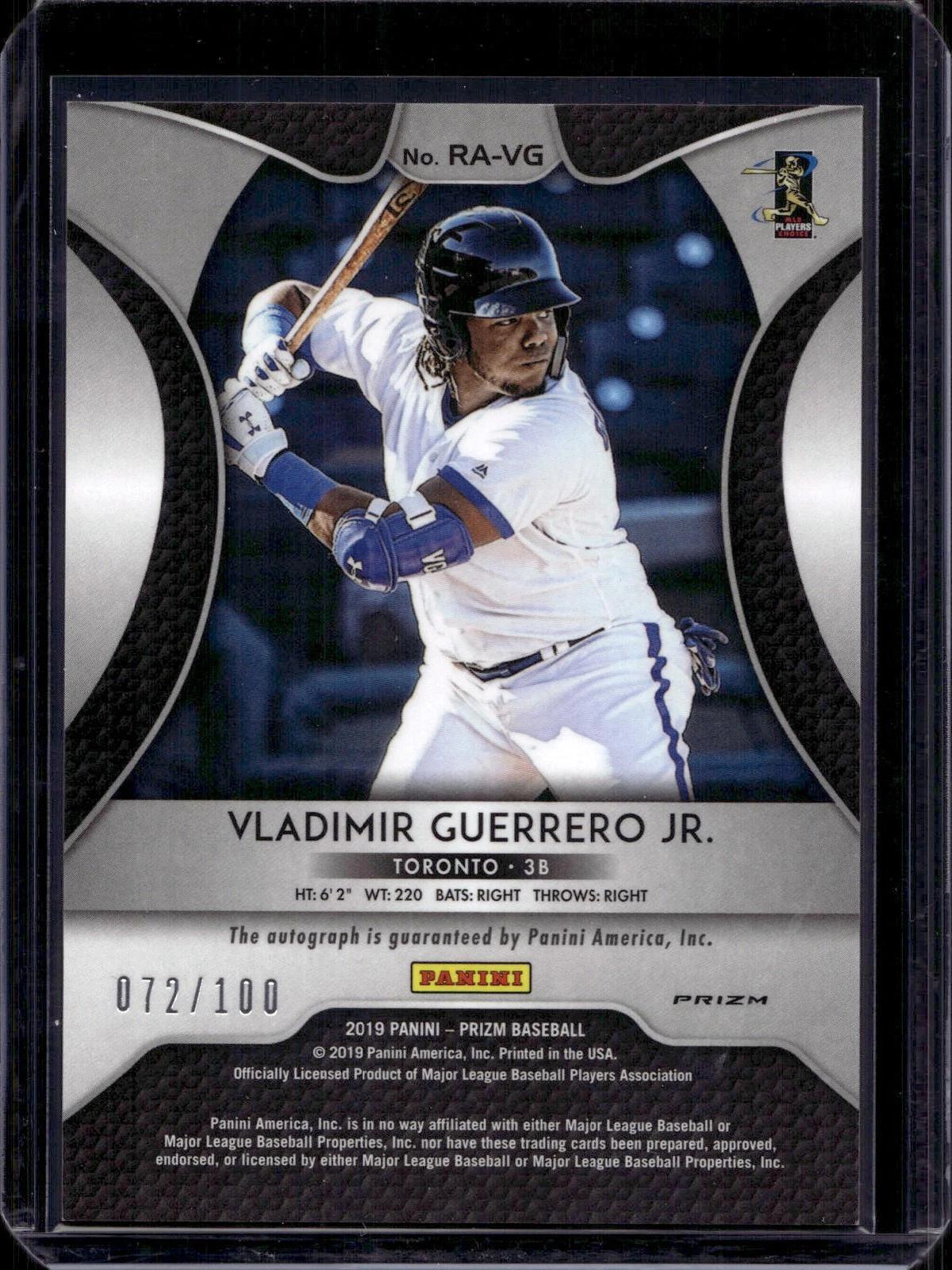 Vladimir Guerrero Jr 2019 Panini Prizm Rookie Carolina Blue Auto