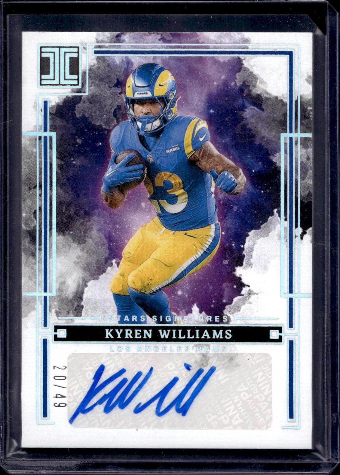 Kyren Williams 2025 Panini Impeccable Stars Signatures Auto /49 Los Angeles Rams ISS-KWS