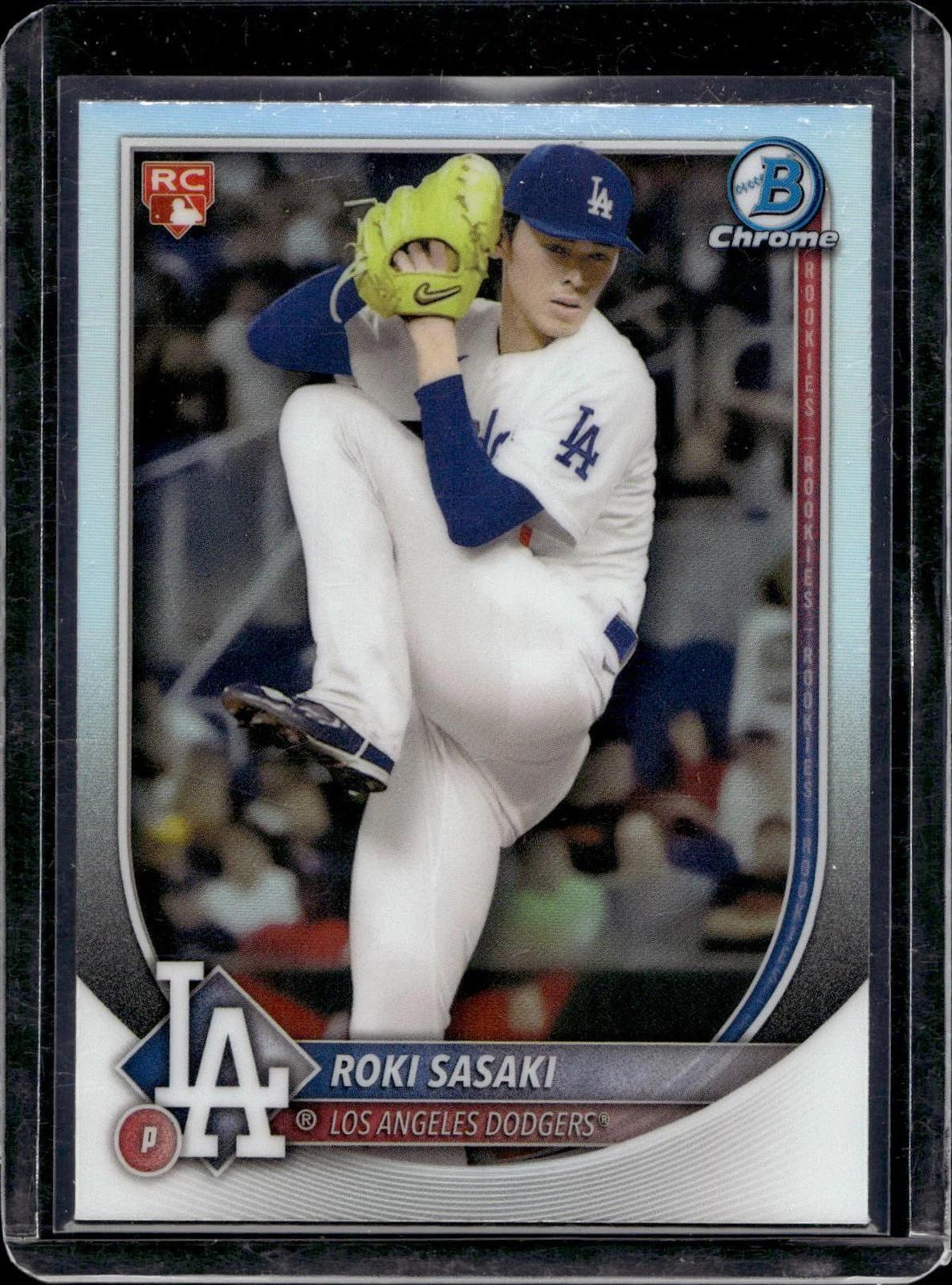 Roki Sasaki 2025 Bowman Chrome Red Rookie Logo Los Angeles Dodgers 12