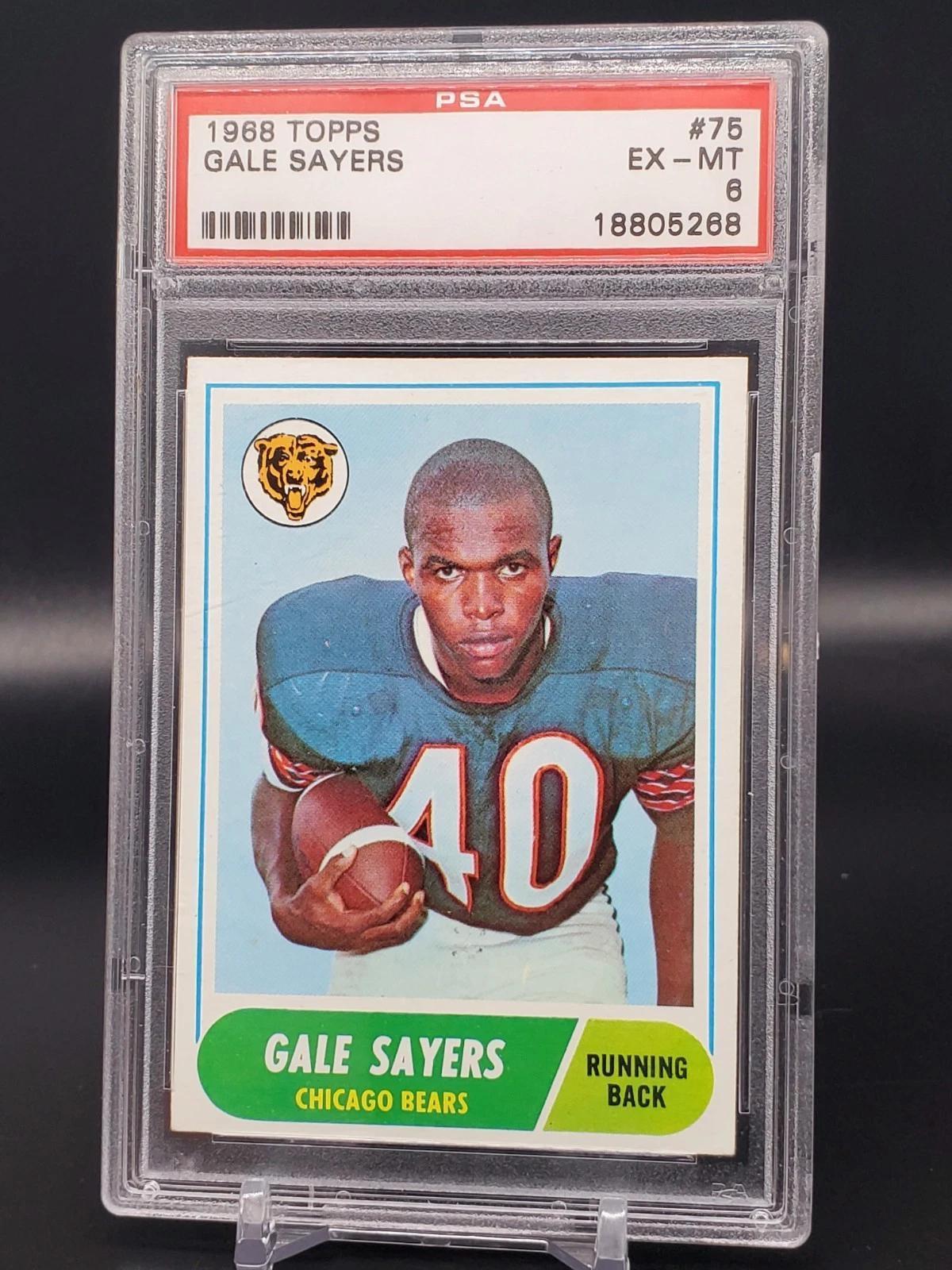 Gale Sayers 1968 Topps Chicago Bears 75 PSA 6