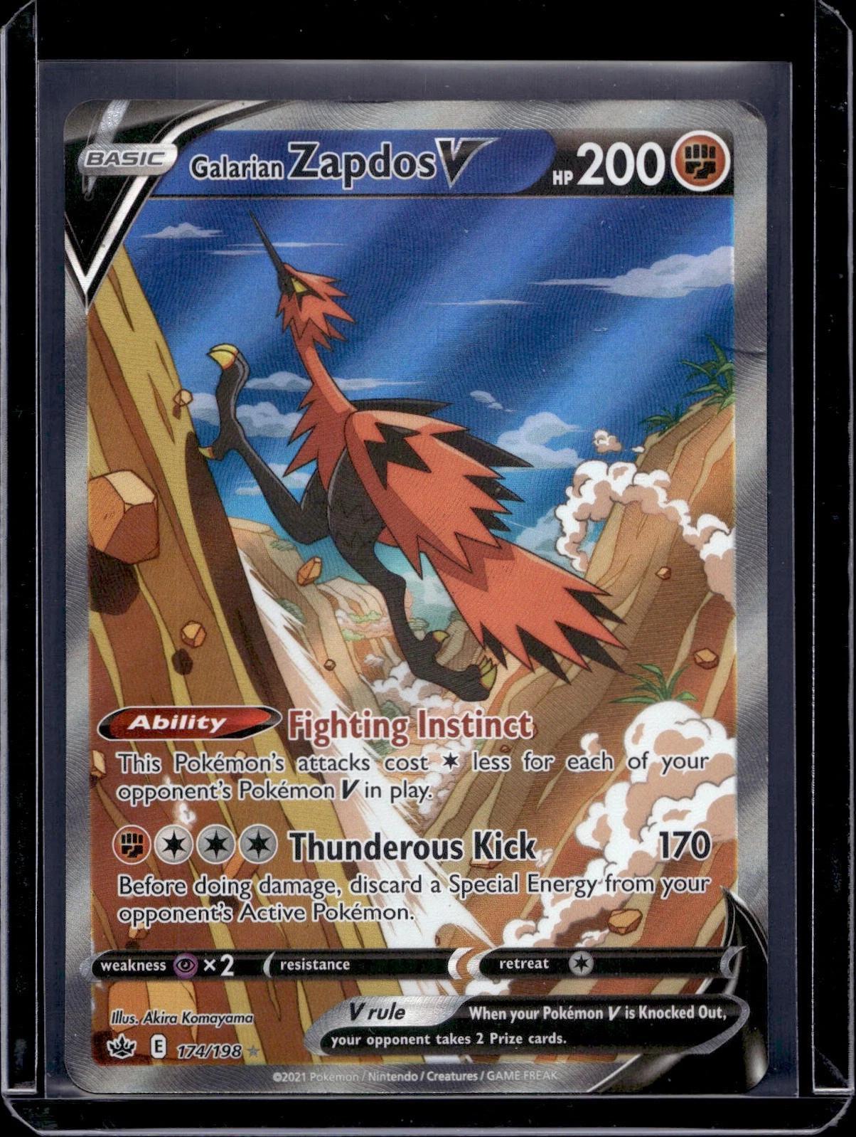 Galarian Zapdos VPokemon SWSH06: Chilling Reign (Alternate Full Art) 174/198