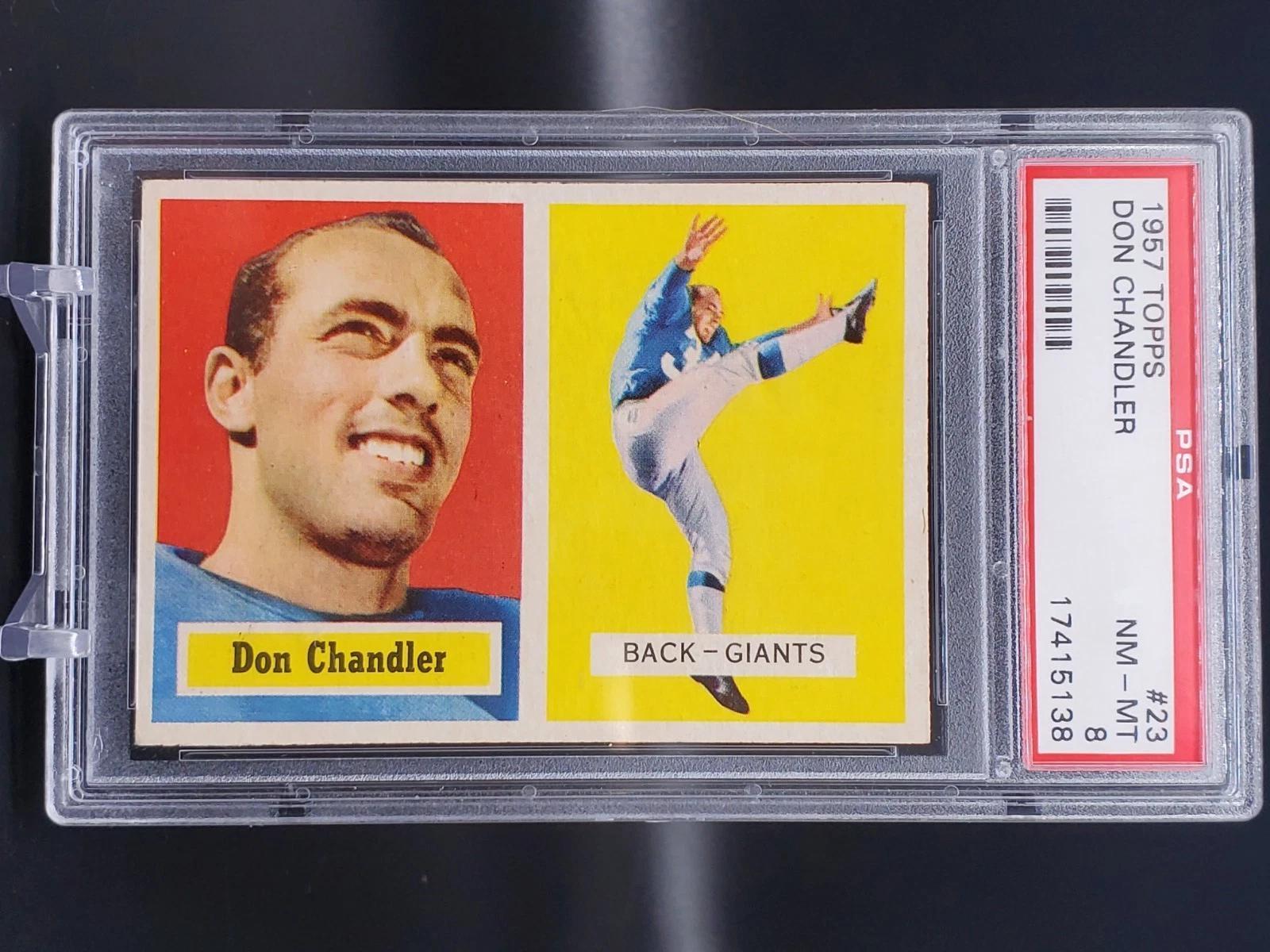 Don Chandler 1957 Topps New York Giants 23 PSA 8