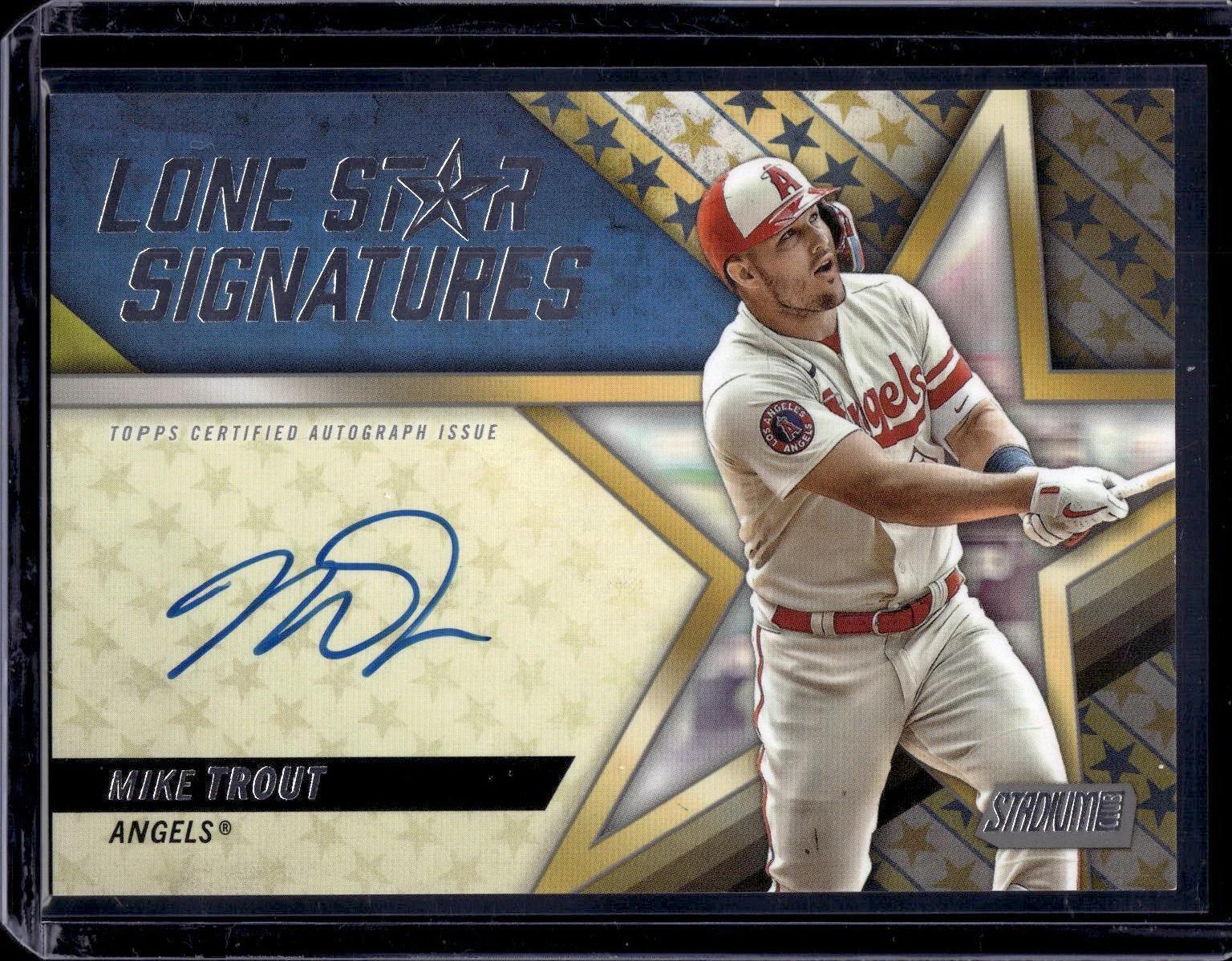 Mike Trout 2024 Stadium Club Lone Star Signatures /25 Los Angeles Angels LSS-MT