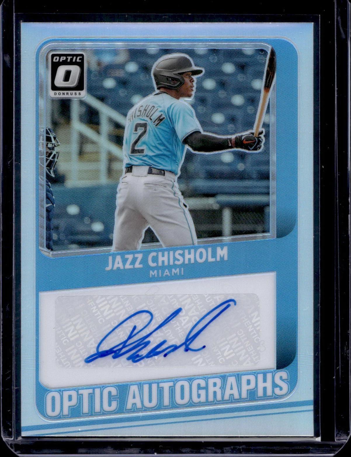 Jazz Chisholm 2021 Donruss Optic Optic Autographs Holo Miami Marlins OA-JC