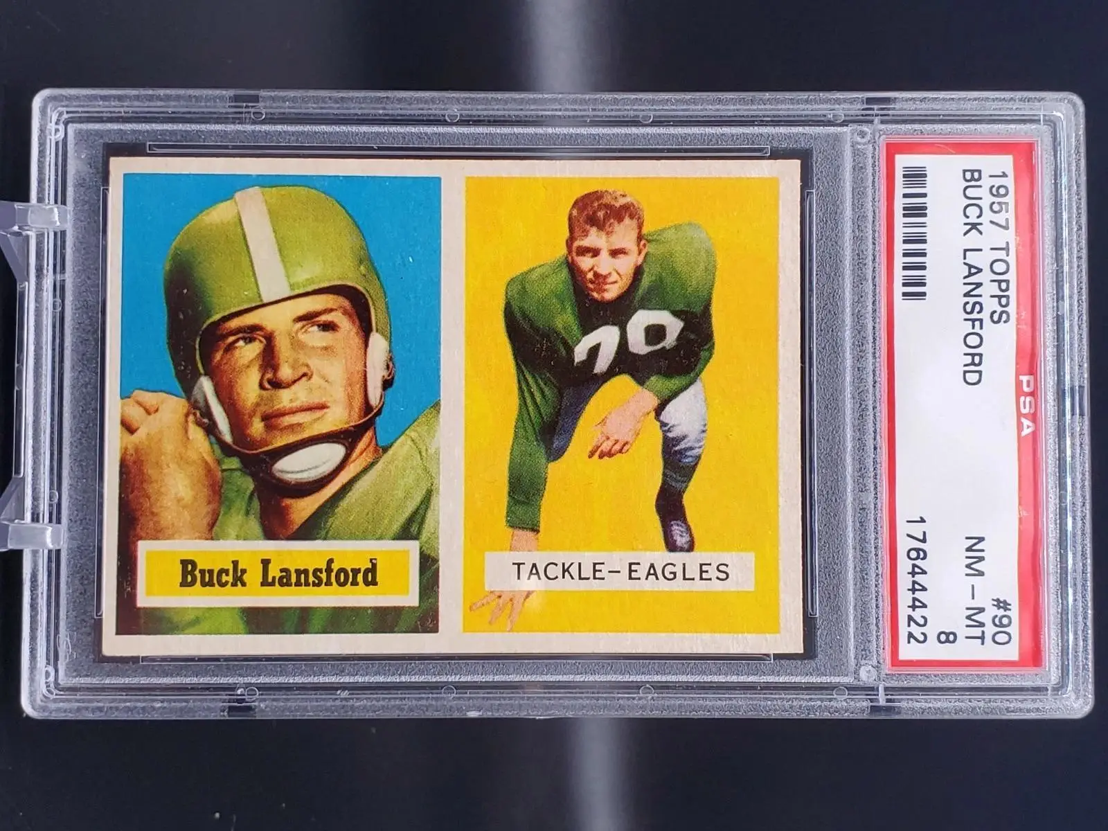 Buck Lansford 1957 Topps Philadelphia Eagles 90 PSA 8