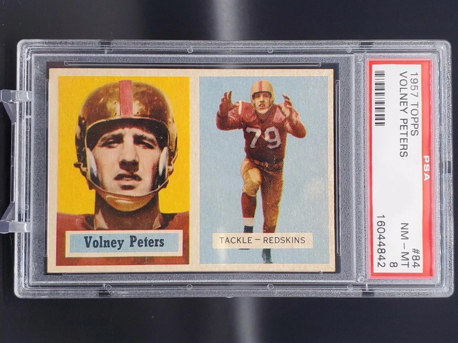 Volney Peters 1957 Topps Washington Redskins 84 PSA 8