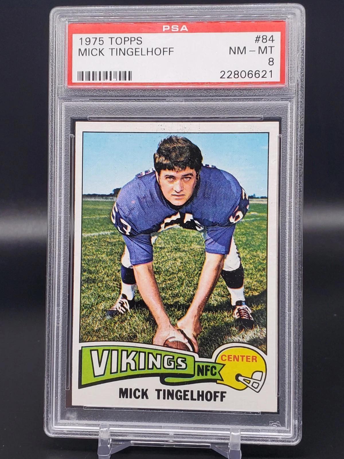 Mick Tingelhoff 1975 Topps Minnesota Vikings 84 PSA 8