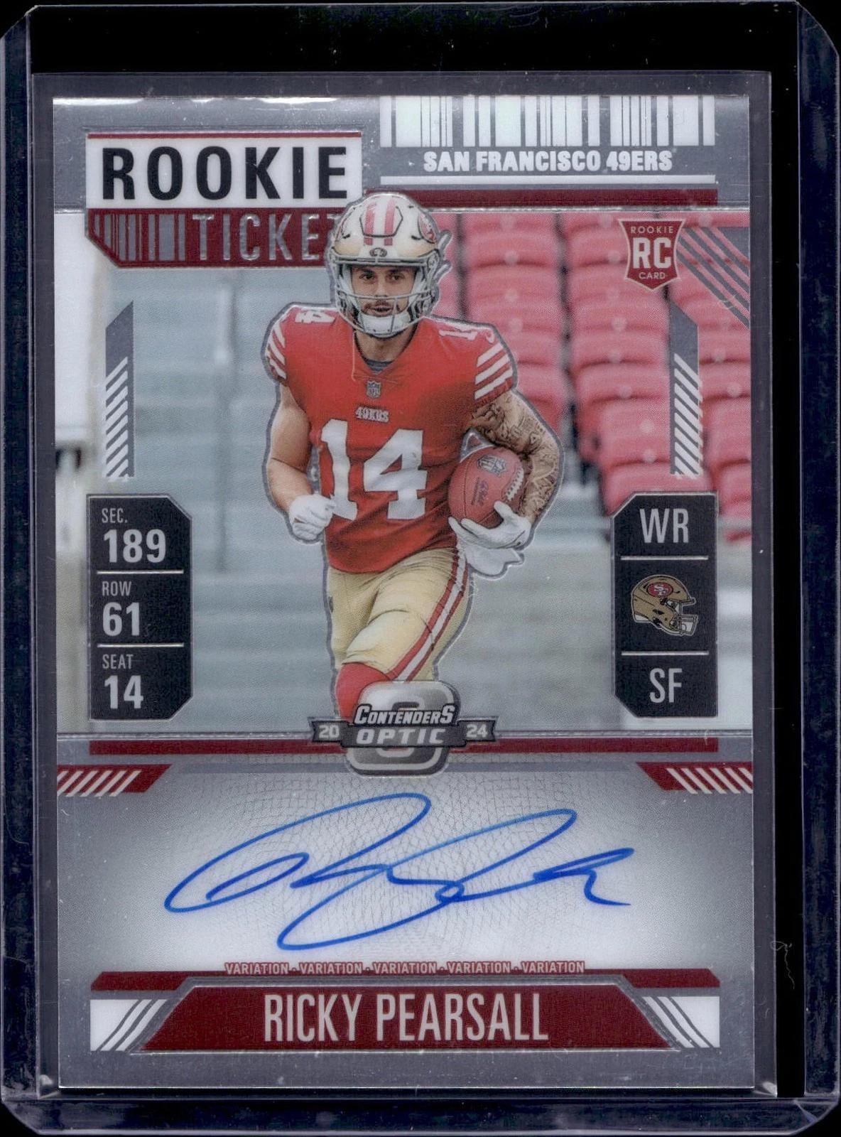 Ricky Pearsall 2024 Panini Contenders Optic Auto Variation RC 49ers