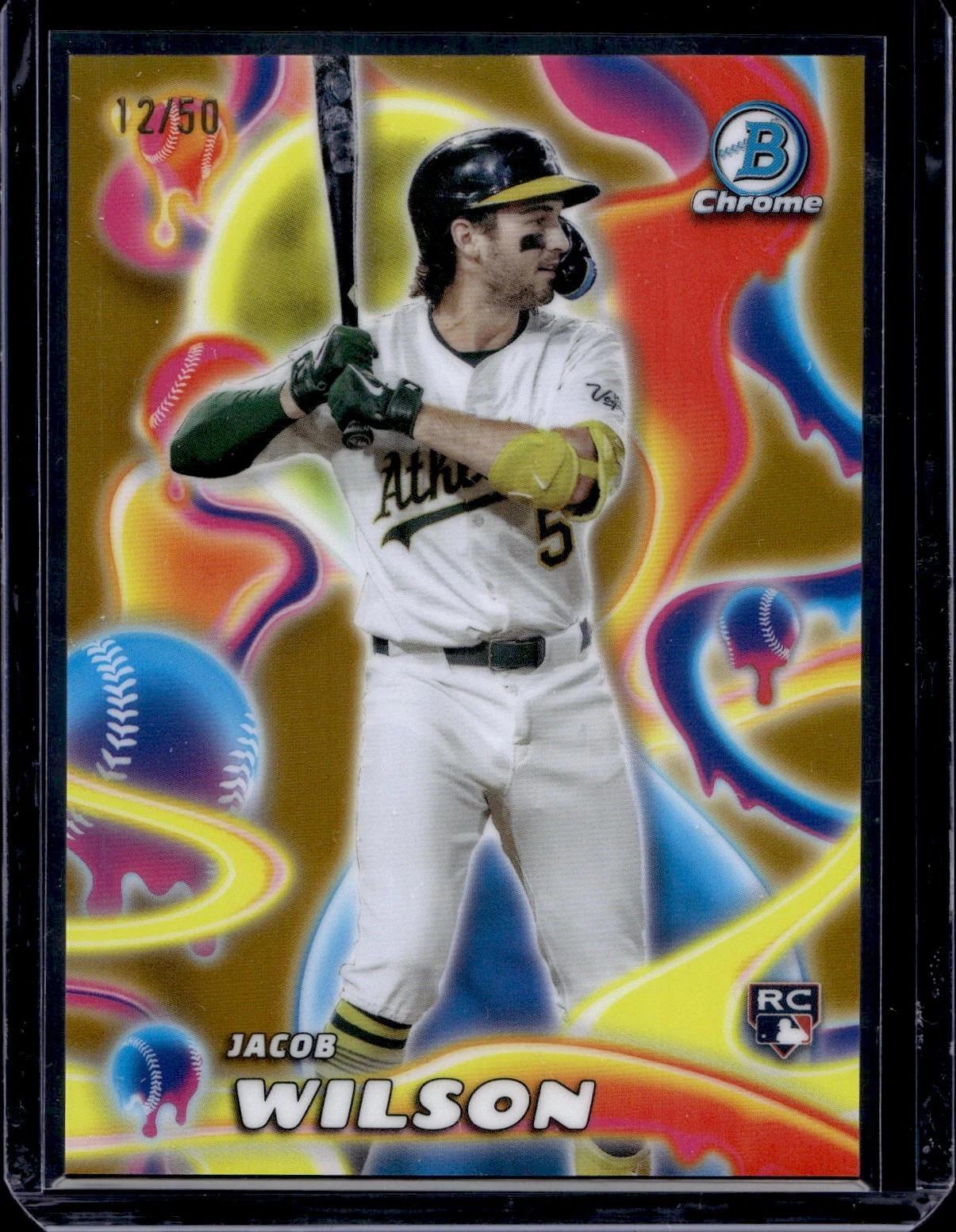 Jacob Wilson 2025 Bowman Chrome Melt Mashers Gold /50 RC Athletics MM-7