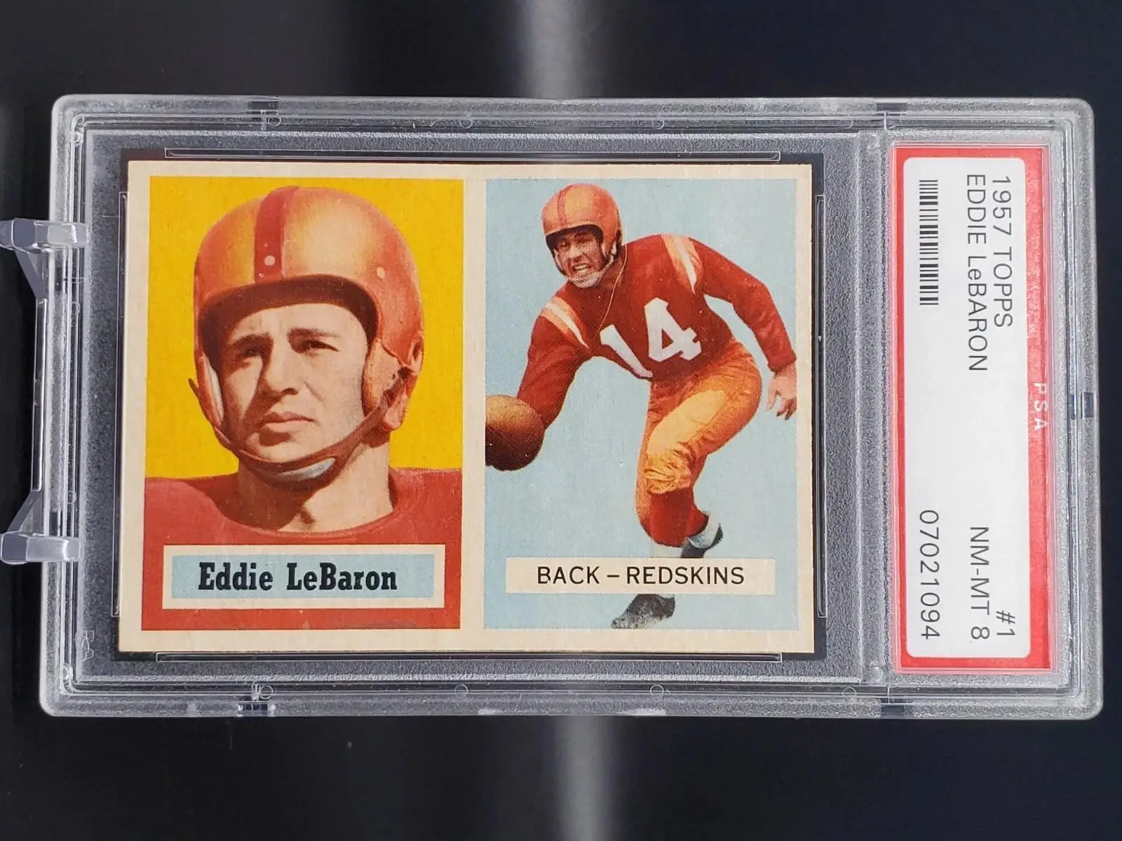 Eddie LeBaron 1957 Topps Washington Redskins 1 PSA 8