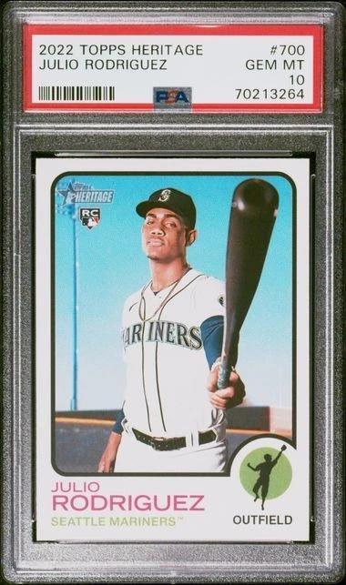 Julio Rodriguez ***2022 Topps Heritage Rookie RC Seattle Mariners 700 PSA 10