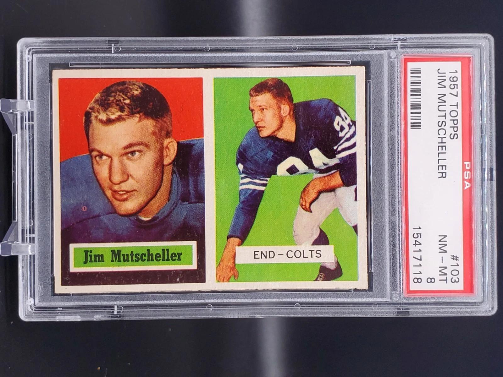 Jim Mutscheller 1957 Topps Baltimore Colts 103 PSA 8