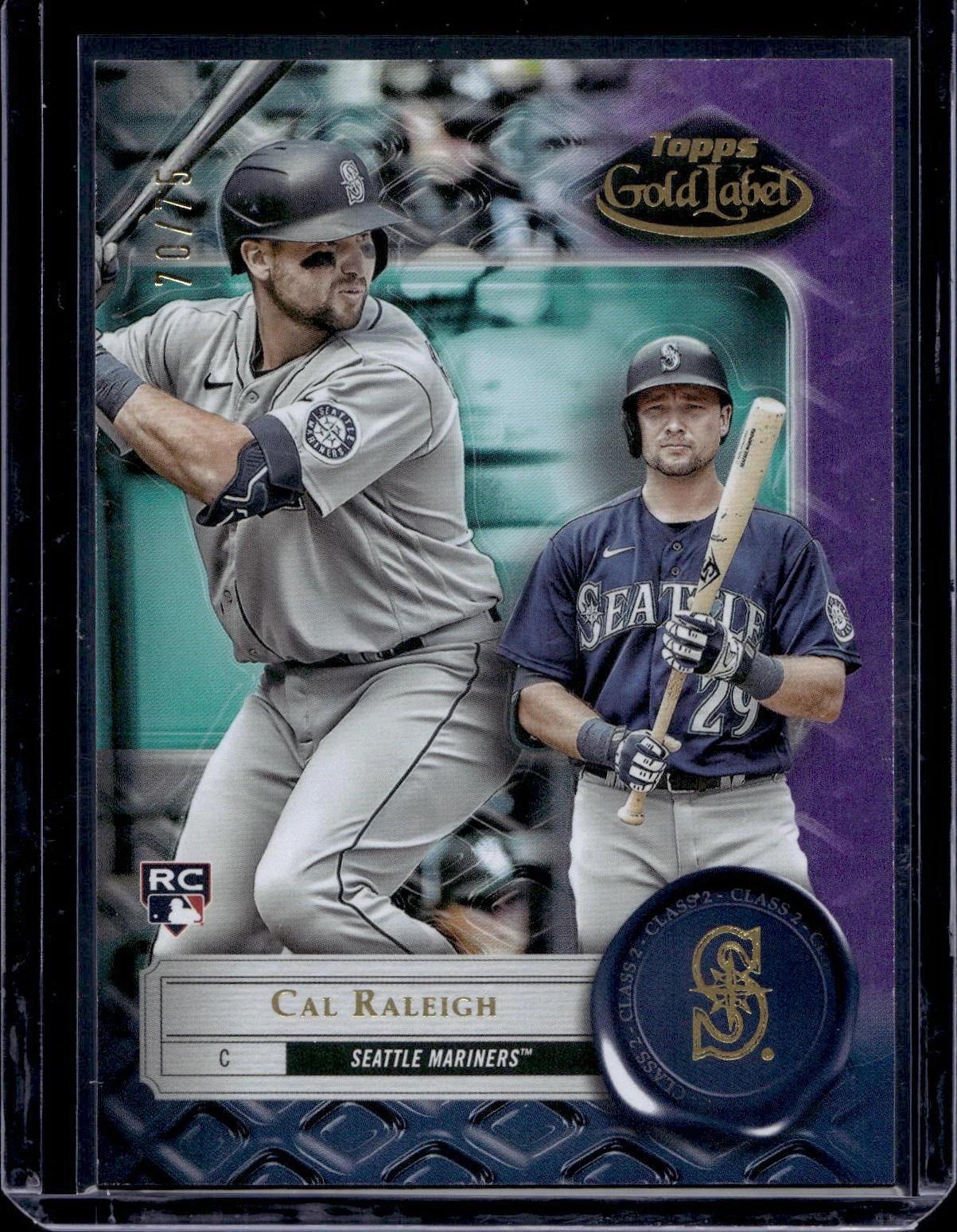 Cal Raleigh 2022 Topps Gold Label Class 2 Purple /75 RC Seattle Mariners 7