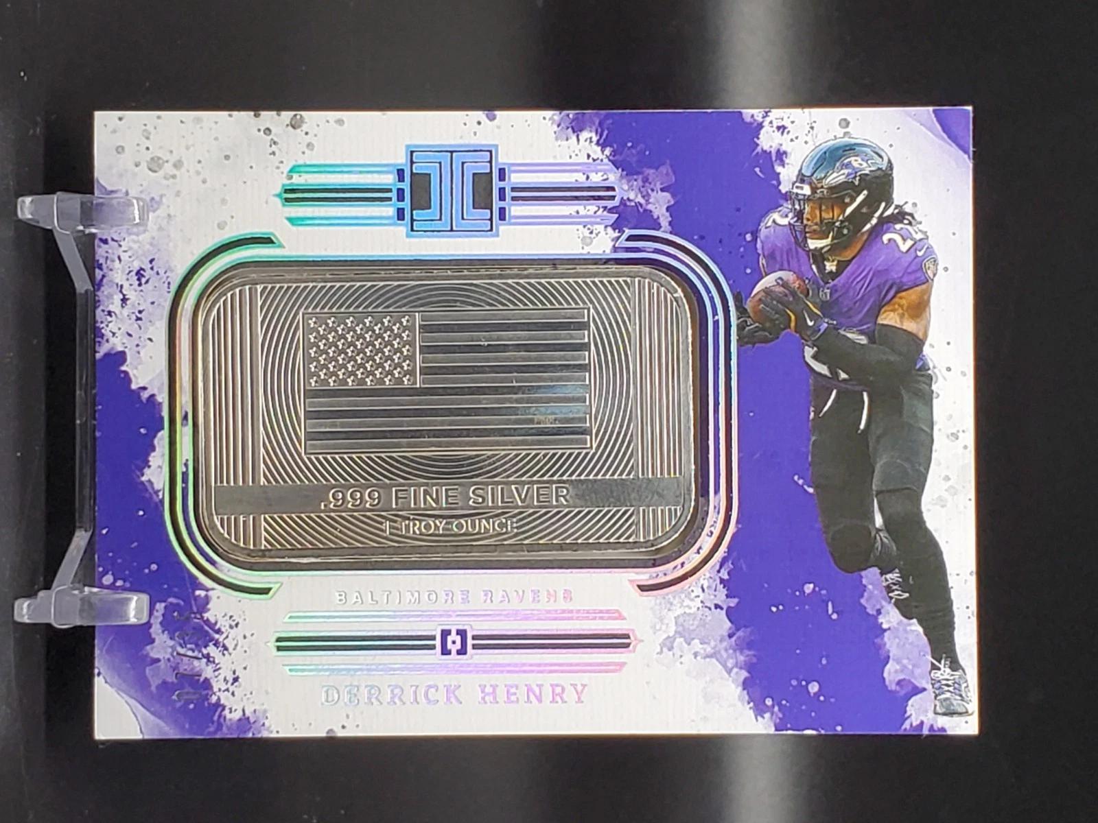 Derrick Henry 2025 Panini Impeccable Silver Bar Relic /35 Baltimore Ravens 24
