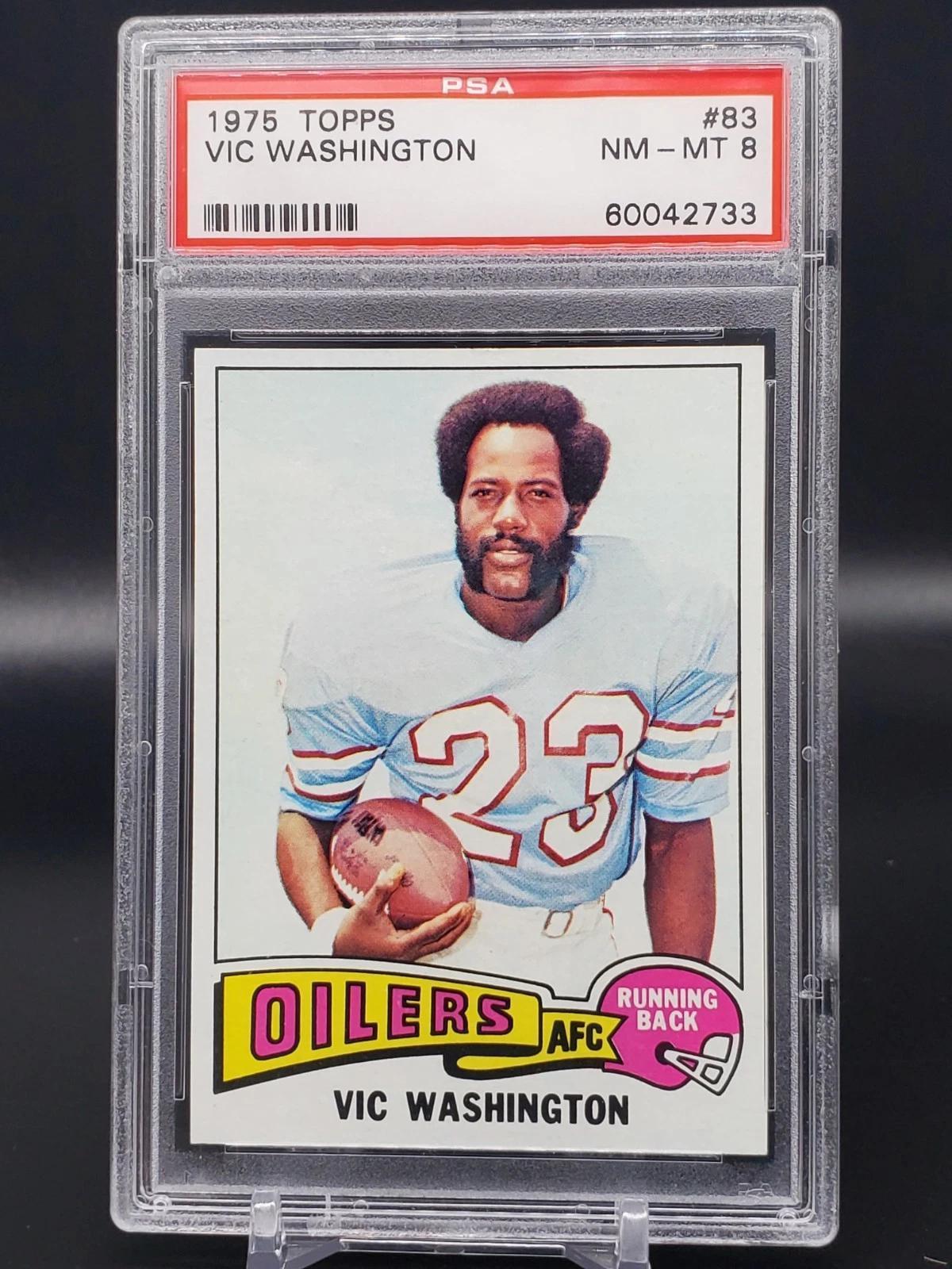 Vic Washington 1975 Topps Houston Oilers 83 PSA 8